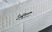 Set Pat Tapitat cu Saltea si Somiera Arden White, 160x200 cm