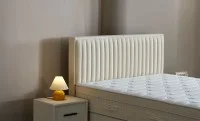 Set Pat Tapitat cu Saltea si Somiera Arden White, 160x200 cm 3