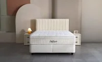 Set Pat Tapitat cu Saltea si Somiera Arden White, 160x200 cm 5