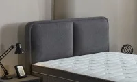 Set Pat Tapitat cu Saltea si Somiera Unique Gri Inchis, 160x200 cm 8