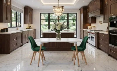 Set Masă Living SL673 Albă cu 2 Scaune J901 Verzi