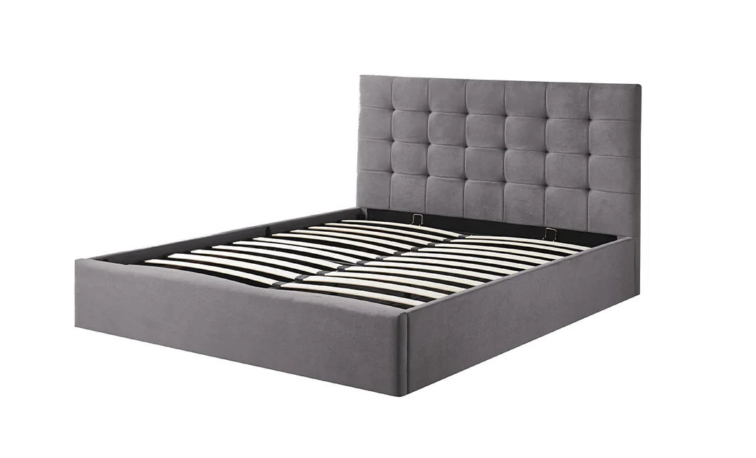 Set Pat Tapițat Cremona KJB5734 Gri cu saltea Bonell si Somieră rabatabilă, 160x200 cm 7
