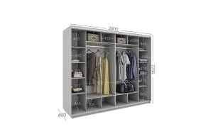 Dulap Personalizat Usi Glisante, 280 x 220 x 60