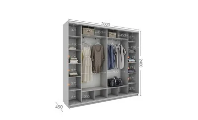 Dulap Personalizat Usi Glisante, 280 x 240 x 45