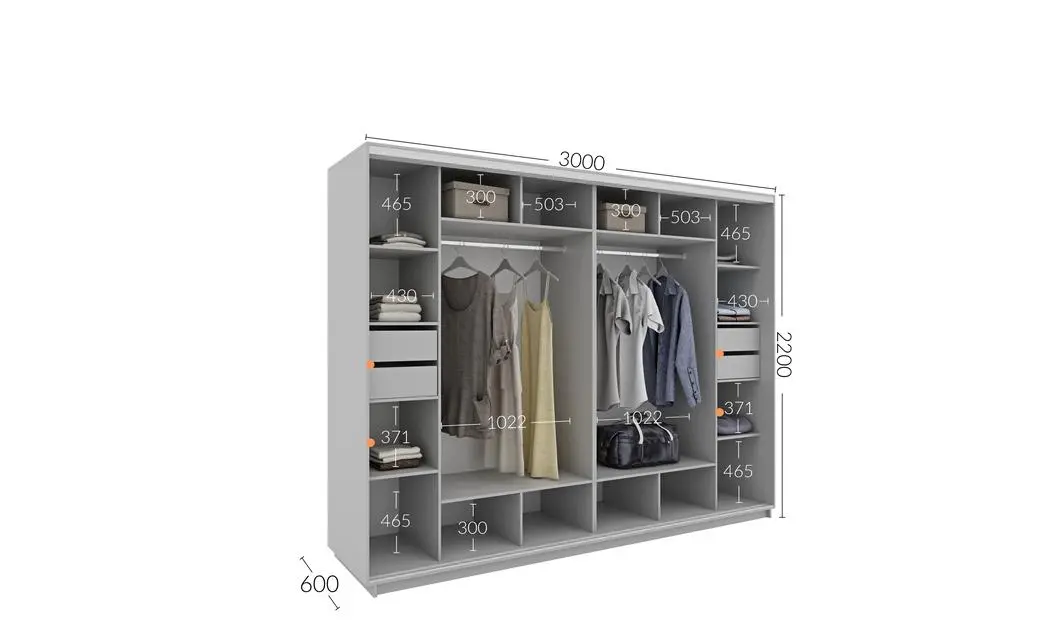 Dulap Personalizat Usi Glisante, 300 x 220 x 60 1