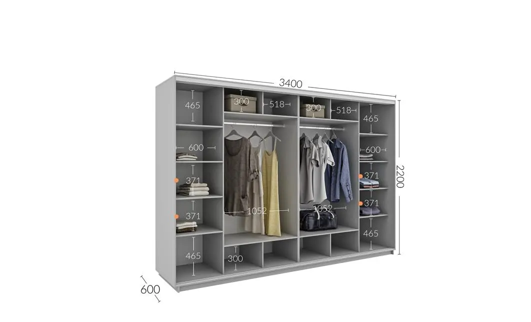 Dulap Personalizat Usi Glisante, 340 x 220 x 60 1