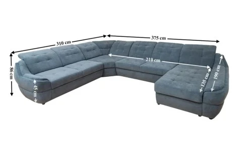 Colțar Extensibil Space XXL Gri - Vega 35 Dreapta