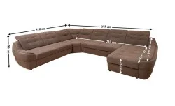 Colțar Extensibil Space XXL Maro - Vega 36 Dreapta