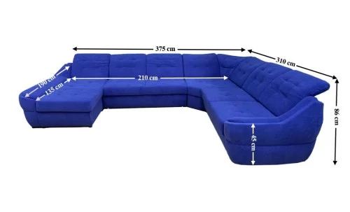 Colțar Extensibil Space XXL Albastru - Vega 38 Stânga