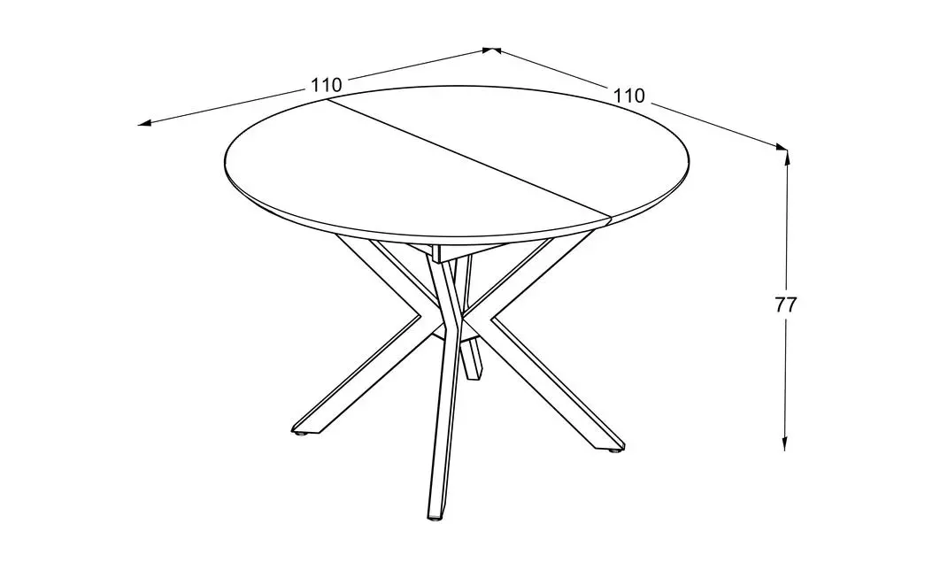 Masa Living Extensibila Dobok 110 cm Alb 2