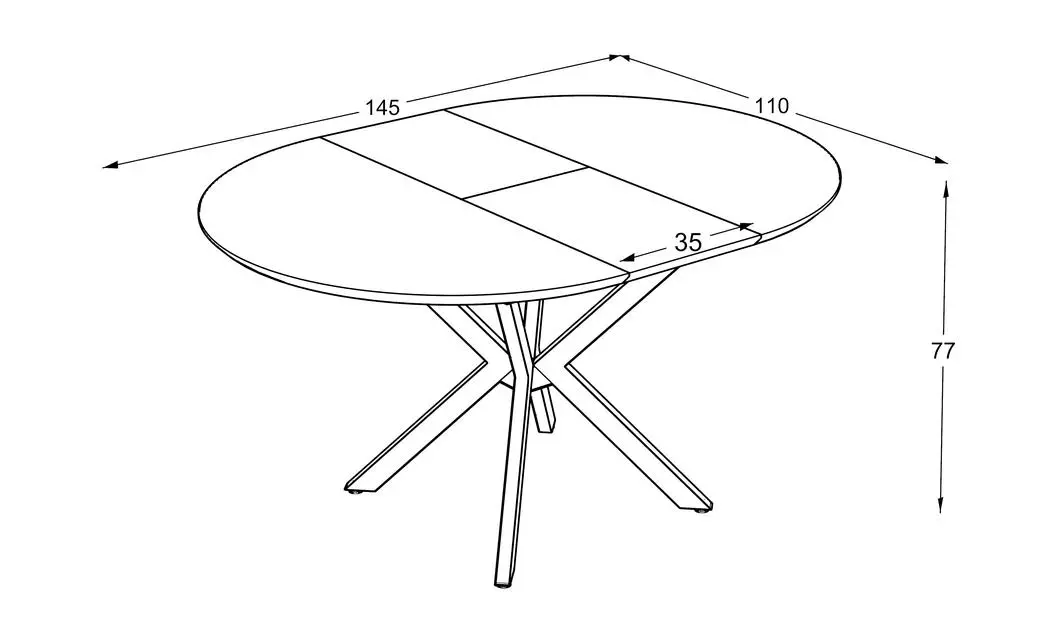 Masa Living Extensibila Dobok 110 cm Alb 3