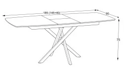Masa Living Extensibila Filis 145 cm Gri