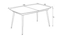 Masa Living  Extensibila Yense 145 cm Gri