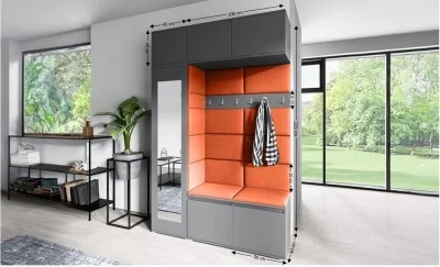 Cuier Hol Max 21, Grafit/ Portocaliu - Trinity 25