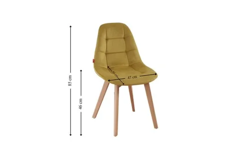 Set Masă Living SL673 Albă cu 6 Scaune de Living KJC5304 Galbene