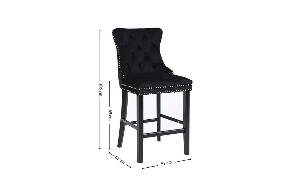 Scaun Bar KJC10177 Negru 1