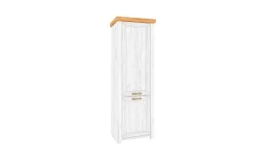 Dulap Sudbury V Stejar Kraft Alb, cu Rafturi și Ușă Reversibilă
