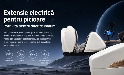 Fotoliu de Masaj A013 Alb/Maro, Masaj 4D, 24 Programe, Reglare Automată a Lățimii, Zero Gravity