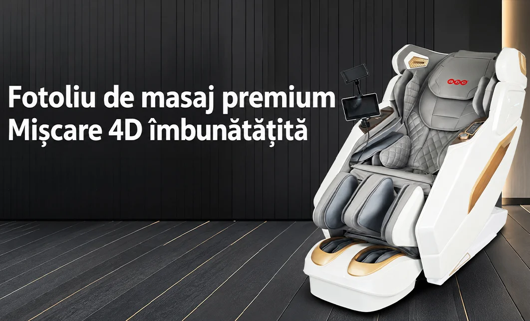 Fotoliu de Masaj A013 Alb/Maro, Masaj 4D, 24 Programe, Reglare Automată a Lățimii, Zero Gravity 5