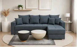 Colțar Extensibil Claudia Mare XXL Bonell Gri- Lemon 56, Interschimbabil	