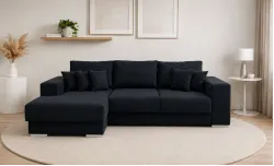 Colțar Extensibil Boston Negru - Vega 70 Stânga