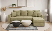 Colțar Extensibil Claudia Mare XXL Bonell Verde Olive - Aragon 35, Interschimbabil