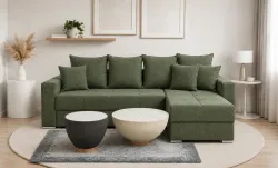 Colțar Extensibil Claudia Mare XXL Memory Verde - Aragon 39, Interschimbabil