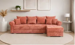 Colțar Extensibil Elsa XXL Memory Cărămiziu - Kim 6 Interschimbabil