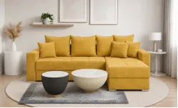 Colțar Extensibil Claudia Mare XXL Memory XXL - Lemon 43, Interschimbabil