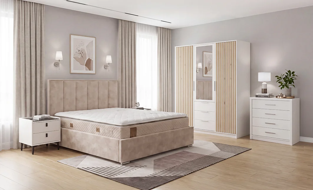 Amenajare Dormitor "Smart White Minimalist"