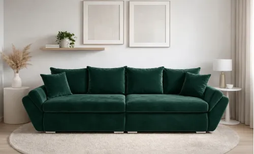 Canapea Extensibilă Confort cu Spumă HR, Verde Smarald