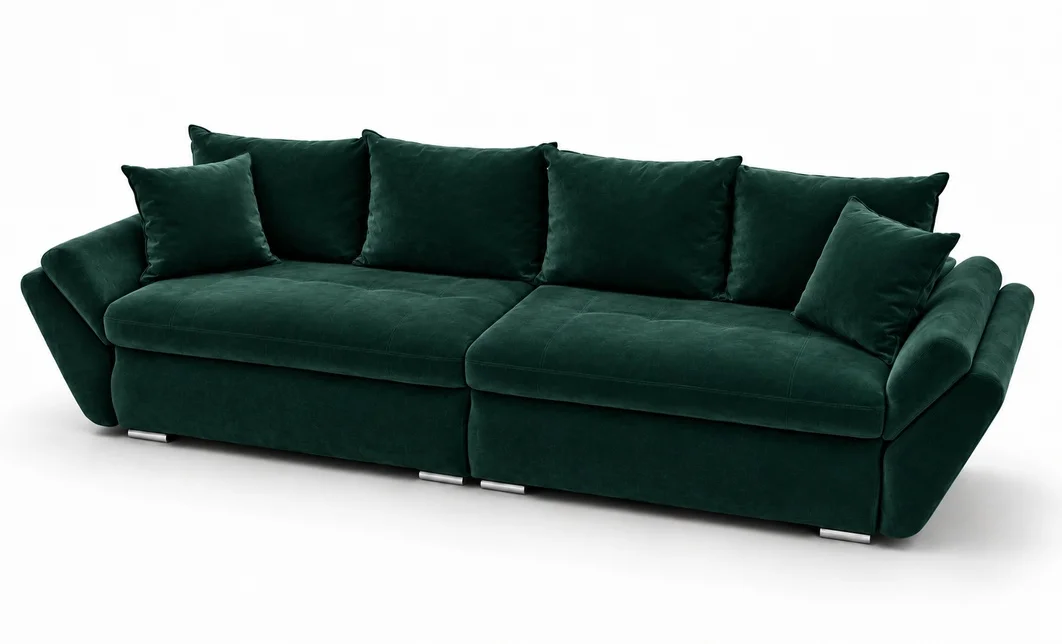 Canapea Extensibilă Confort cu Spumă HR, Verde Smarald 3