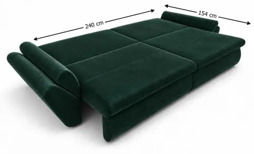 Canapea Extensibilă Confort cu Spumă HR, Verde Smarald