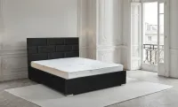Set Pat Tapițat Mexico cu Saltea și Somieră Rabatabilă, Antracit 140x200