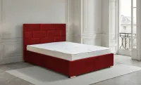 Set Pat Tapițat Mexico cu Saltea și Somieră Rabatabilă, Roșu 160x200
