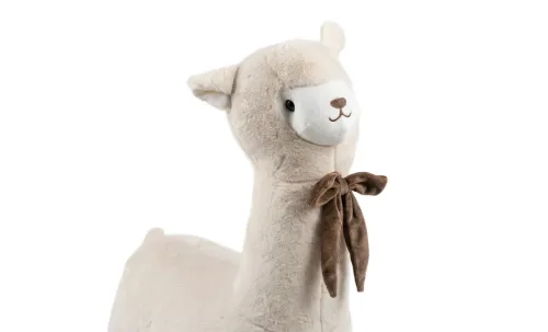Taburet Alpaca KJP7031 pe roti, Alb