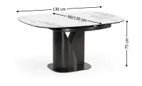 Masă Living Extensibilă Blat Ceramic Alb Marmură CT111 2