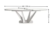 Masă Living Extensibilă Blat Ceramic Alb Marmură CT244 3