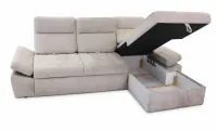 Colțar Extensibil Oliver Luka cu Ladă Depozitare, Șezlong Dreapta, Bej 5