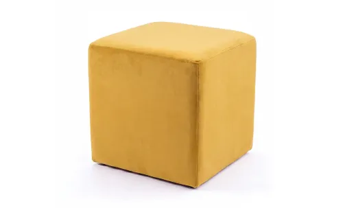Taburet Tapițat Cub Muștar