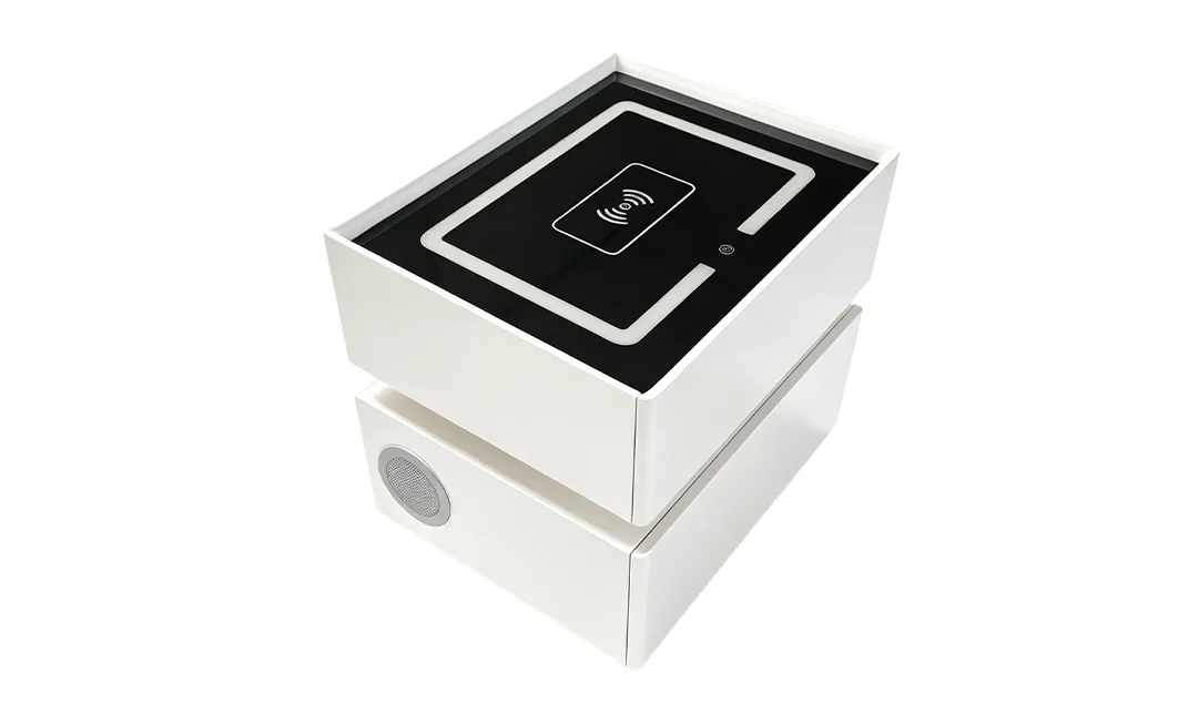 Noptieră Smart Multifuncțională KJN6251 Albă 2 Sertare 3