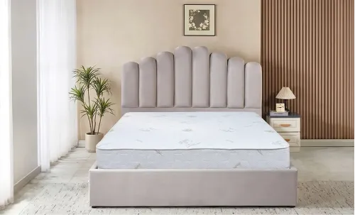 Pat Tapițat cu Somieră Rabatabilă KJB5462, Gri 160x200 