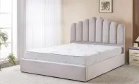 Pat Tapițat cu Somieră Rabatabilă KJB5462, Gri 160x200  2