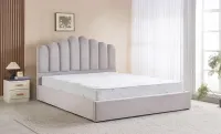 Pat Tapițat cu Somieră Rabatabilă KJB5462, Gri 160x200 