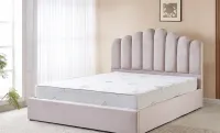 Pat Tapițat cu Somieră Rabatabilă KJB5462, Gri 160x200  1