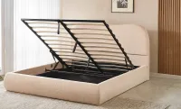 Set Pat Tapițat cu Saltea Bonell Aloe Vera și Somieră Rabatabilă KJB3861, 160x200, Bej 4