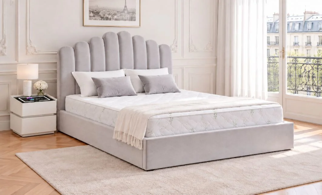 Set KJB5462 cu Saltea Bonell Aloe Vera și Somieră Rabatabilă, 160x200, Gri
