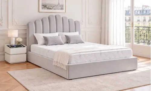 Set KJB5462 cu Saltea Bonell Aloe Vera și Somieră Rabatabilă, 160x200, Gri