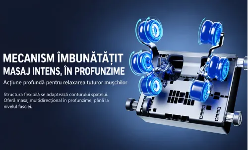 Fotoliu de Masaj A101 SL Negru/Maro, Șină SL 135 cm, 6 Role, 18 Programe, Zero Gravity, Încălzire cu Pelin