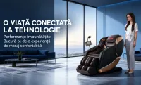 Fotoliu de Masaj A101 SL Negru/Maro, Șină SL 135 cm, 6 Role, 18 Programe, Zero Gravity, Încălzire cu Pelin